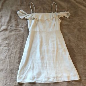 White Off the Shoulder Mini Dress